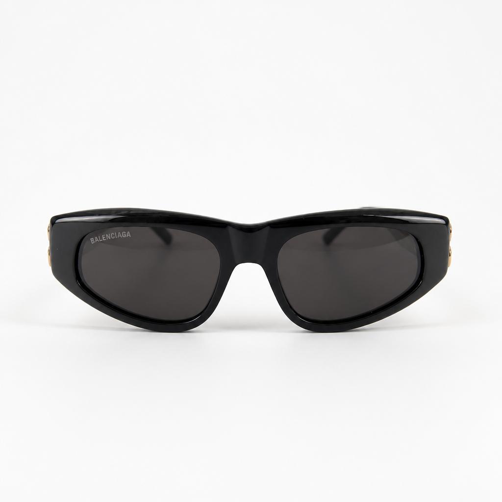Balenciaga 0095S – Armação em Preto com Lente Cinzenta Uniforme (001) Tamanho 53