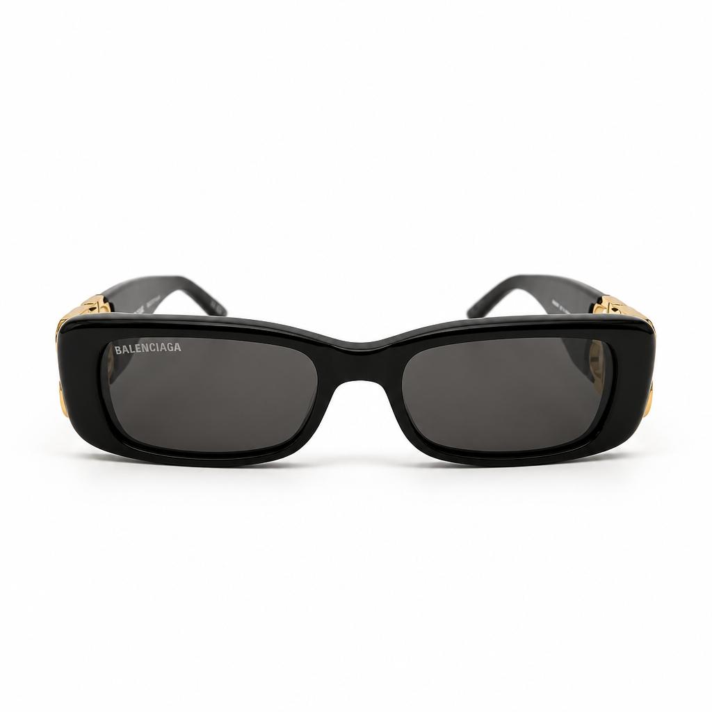 Balenciaga 0096S – Armação em Preto com Lente Cinzenta Uniforme (001) Tamanho 51