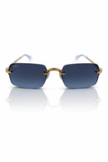 Ray-Ban RB3928 cor 001 – sem aro dourado com lente azul degradé, vista frontal