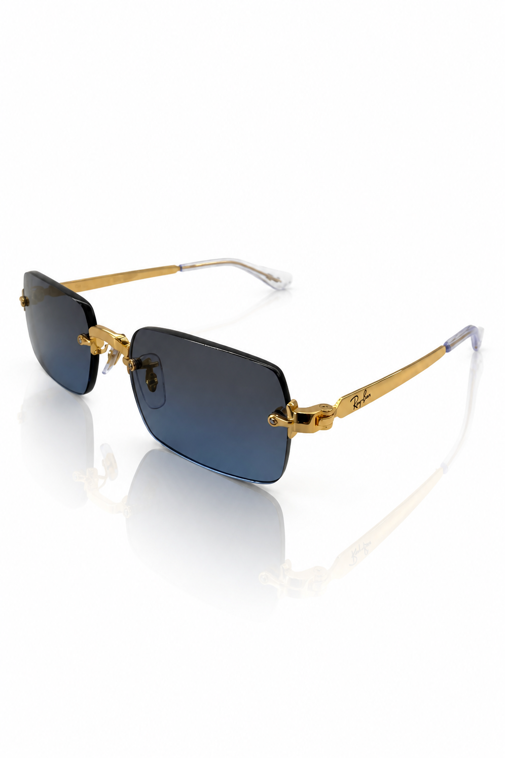 Ray-Ban RB3928 Armação grife em metal dourado com Lente Azul Degradé (001/S2) Tamanho 54