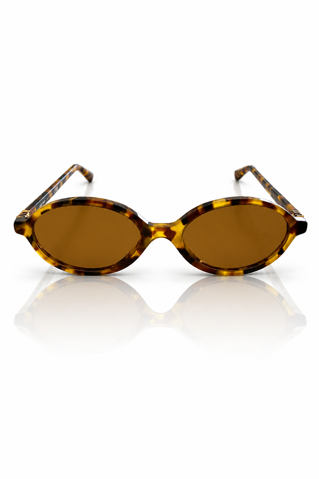 Miu Miu SMU04Z 19P-2Z1 Tamanho 50 - Armação oval em acetato tartaruga âmbar com lente castanha