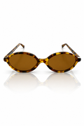 Miu Miu SMU04Z 19P-2Z1 Tamanho 50 - Armação oval em acetato tartaruga âmbar com lente castanha