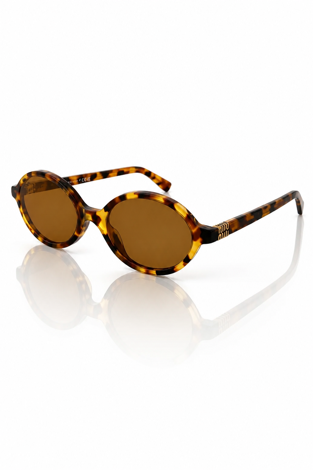 Miu Miu SMU04Z - Armação em Acetato Tartaruga Âmbar com Lente Castanha Uniforme (19P-2Z1) Tamanho 50