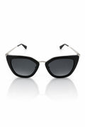 Prada SPR53S - Armação em Acetato Preto com Metal Prateado com Lente Cinzento Degradê (1AB-6N2) Tamanho 52-21